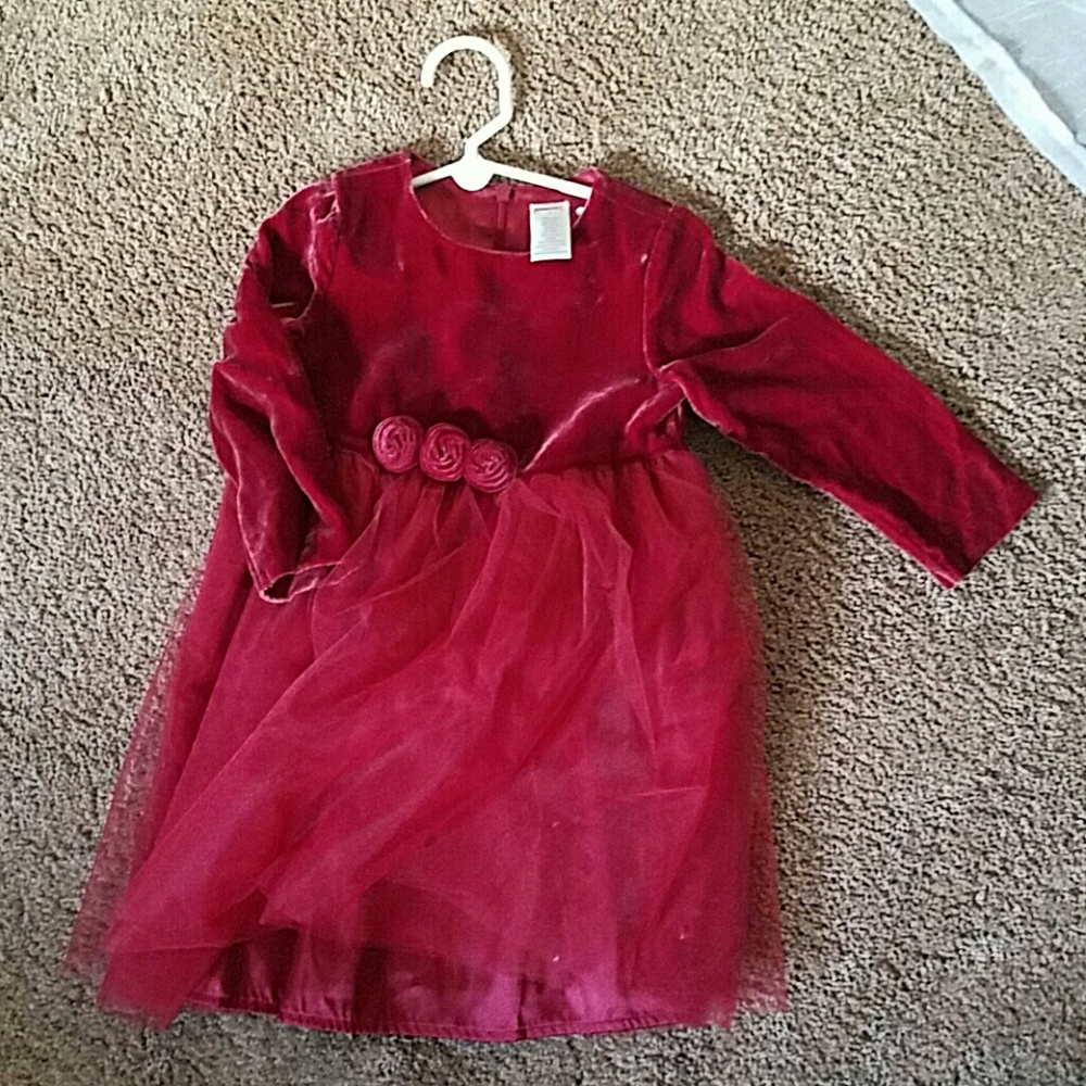 Crushed Red Velvet Dress
